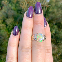 10k and 14k 1.98 Carat Australian Genuine Natural Opal Ring Size 7 (#J6573)