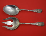 Louvre by Wood and Hughes Sterling Silver Salad Serving Set brite-cut  9"