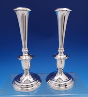 Old Maryland Plain by Kirk Sterling Silver Candlestick Pair #6 8 3/4" (#8108)