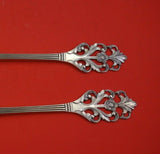 Viking Rose by Th. Marthinsen Norwegian .830 Silver Salad Serving Set 2pc 9 1/4"