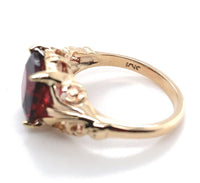 10k Yellow Gold 1.68ct Deep Red Genuine Natural Garnet Ring Size 6.25 (#J6386)