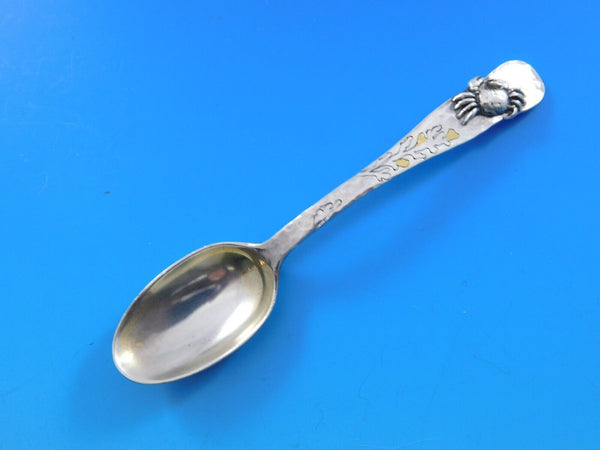 Lap Over Edge Mixed Metals By Tiffany Sterling Demitasse Spoon w/ Applied Crab