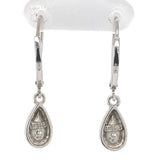 14k White Gold Genuine Natural Diamond Dangle Drop Earrings Jewelry (#J7052)