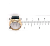 10K Yellow Gold Men's Rectangular Genuine Natural Bloodstone Ring (#J5677)