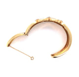 14k Gold and Genuine Natural Diamond Hinged Italian Cuff Bracelet (#J5734)