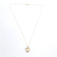 14k Yellow Gold Heart Locket Pendant with Engraved Stripes Jewelry (#J6231)
