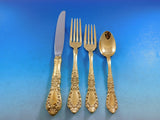 Prince Eugene Gold by Alvin Sterling Silver Flatware Service 12 Set Dinner 85 pc