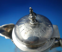 JK TH and GW English Sterling Silver Decanter with Cut Crystal Bearded Man #5858
