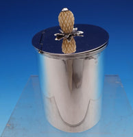 HE Sterling Silver Tea Caddy with Hinged Lid Pineapple Finial 4" x 3" (#4995)