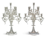 Tiffany and Co Sterling Silver 9-Light Candelabra Set Paris Exposition 1900