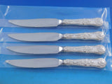 English King by Tiffany Sterling Silver Steak Knife Custom Set Serr 4 pcs 8 1/2"