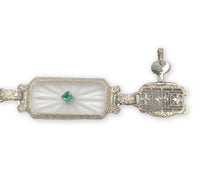 14k Filigree Crystal Quartz Bracelet w/Diamond and Lab-Created Stones (#J7360)