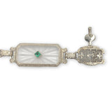 14k Filigree Crystal Quartz Bracelet w/Diamond and Lab-Created Stones (#J7360)