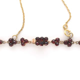 Genuine Natural Bohemian Garnet Necklace with Seven Drops 15" Long (#J6478)
