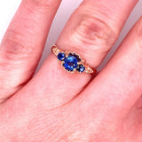 10k Rose Gold Victorian .79ct Total Weight Genuine Natural Sapphire Ring #J5177