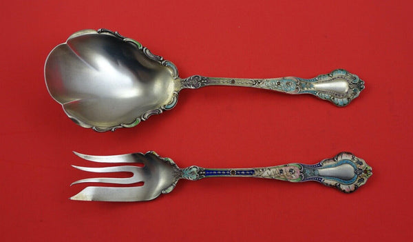 Louis XVI by Gorham Sterling Silver Salad Serving Set GW enameled spoon 9 1/4"