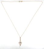 Gold 10k Lavaliere with Purple Paste Glass Victorian Jewelry (#J6065)