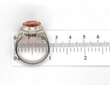 Art Deco 10k White Gold 6.90 Carat Genuine Natural Citrine Men's Ring (#J7493)