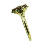 10k Yellow Gold Victorian Red Glass and Seed Pearl Ring (#J4773)