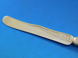 Lap Over Edge Acid Etched by Tiffany Sterling Dessert Knife Vermeil Fan Shells