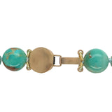 10mm Genuine Natural Turquoise Strand of Beads Necklace w/14k Clasp 18" (#J6756)