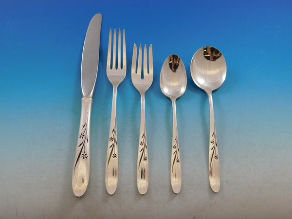 Star Blossom by Alvin Sterling Silver Flatware Set for 12 Service 64 pcs