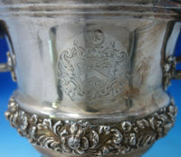 Silverplate and Copper Champagne Cooler w/Liner Raised Borders Scrollwork #5628