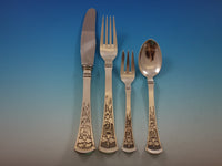 Orchid by W and S Sorensen Sterling Silver Flatware Set Dinner Service 48 Pcs