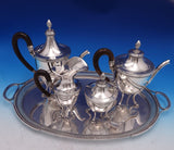 Empire by Buccellati Italian Sterling Silver Tea Set 4pc Plus Tray Spoon (#8307)