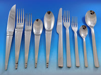 Designer Mixed Stainless Steel Flatware Set #3 Service 62 Pieces Modern Unused