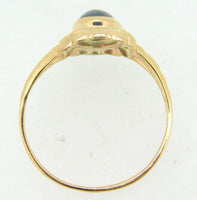 10k Gold .92ct Oval Genuine Natural Cabochon Garnet Ring (#J4116)