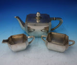 Vincenz Carl Dub Austrian .800 Silver Tea Set 3pc Art Deco Style (#5391)