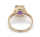 10k Yellow Gold Vintage 3.20 Carat Genuine Natural Amethyst Ring (#J6549)