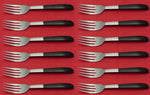 Contrast by Lunt Sterling Silver Salad Fork Set of 12 pcs 6 5/8"