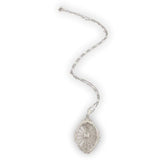 14k Gold Genuine Rock Crystal Quartz Diamond Pendant w/ Filigree Overlay #J6656