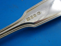 Fiddle Thread by James Robinson Sterling Silver Place Soup Spoon handle up 7 1/8