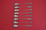 Pattern Unknown by Shiebler Sterling Parfait Spoon Set GW w/mixed leaf 6 1/8"