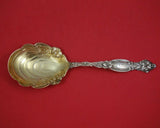 Frontenac by International Sterling Silver Berry Spoon Gold Washed 9" Antique