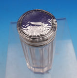 Webster Sterling Silver and Glass Dresser Jar Hammered with Shield (#9242)