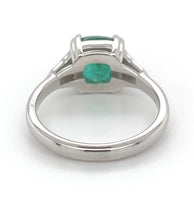 18k White Gold 2.23 Carat Genuine Natural Emerald Diamond Ring Size 6.5 (#J7011)