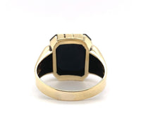 14k Yellow Gold Men's Genuine Natural Black Onyx Ring Jewelry (#J5687)