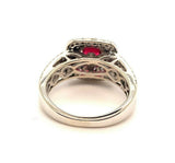 14k White Gold Jedi Red Genuine Natural Spinel and Diamond Ring (#J5260)