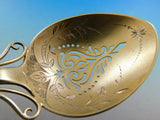 Calla Lily by Whiting Sterling Silver Ice Spoon GW Brite Cut w/ Flowers 9 7/8"