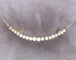 14k Yellow Gold Victorian Crescent Seed Pearl Pin 1 7/8" Long Jewelry (#J6090)