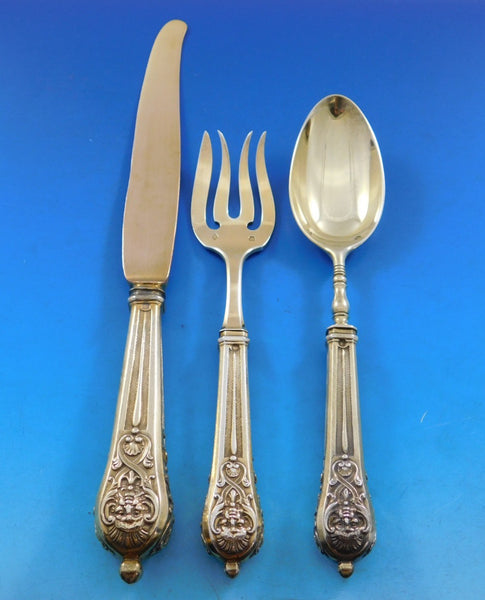 French Cardeilhac Silver Vermeil Flatware Set Service Dessert 36 pcs Figural