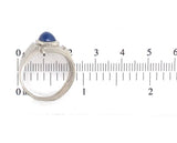 14k Gold Men's Blue Star Synthetic Lab-Created Sapphire Diamond Ring (#J6642)