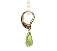 14k Gold 3.09 Carat TW Genuine Natural Peridot Briolette Drop Earrings (#J7132)