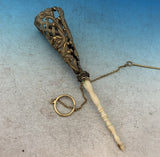 Gilt Brass Tussie Mussie Posey Posy Holder with Fable of Fox and Grapes (#J1202)