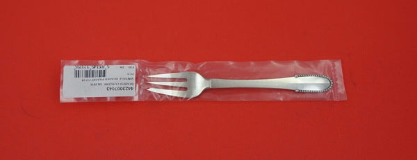 Beaded by Georg Jensen Sterling Silver Pastry Fork 043 wide tine 5 5/8" Vintage
