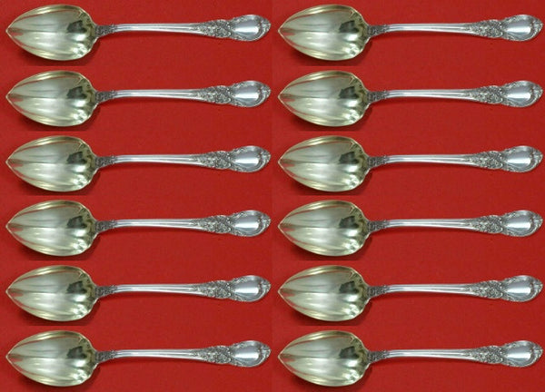 American Victorian Lunt Sterling Silver Grapefruit Sp Custom Set 12 pcs Fluted